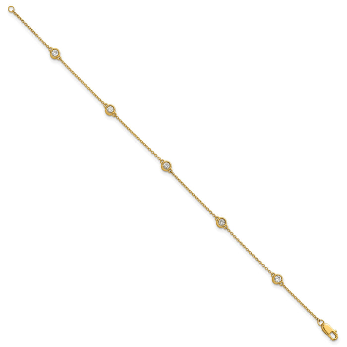 14k Diamond Station Cable Bracelet-PM1015-030-YA-7