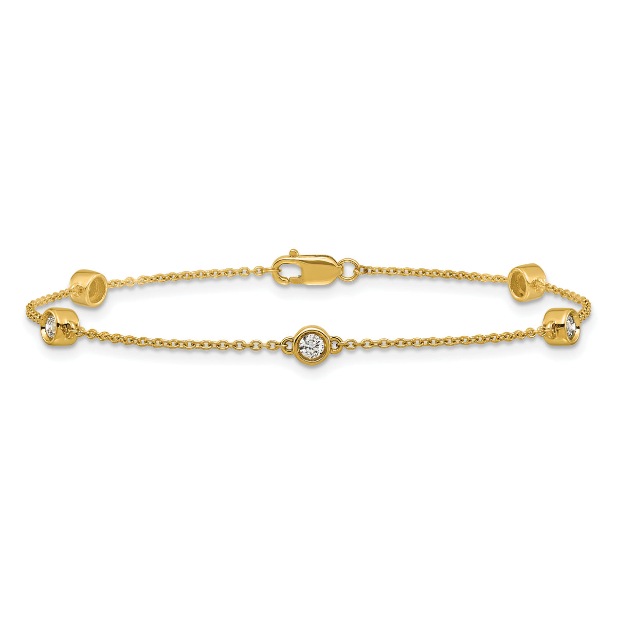 14k Diamond Station Cable Bracelet-PM1015-030-YA-7