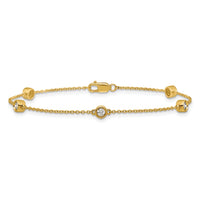 14k Diamond Station Cable Bracelet-PM1015-030-YA-7