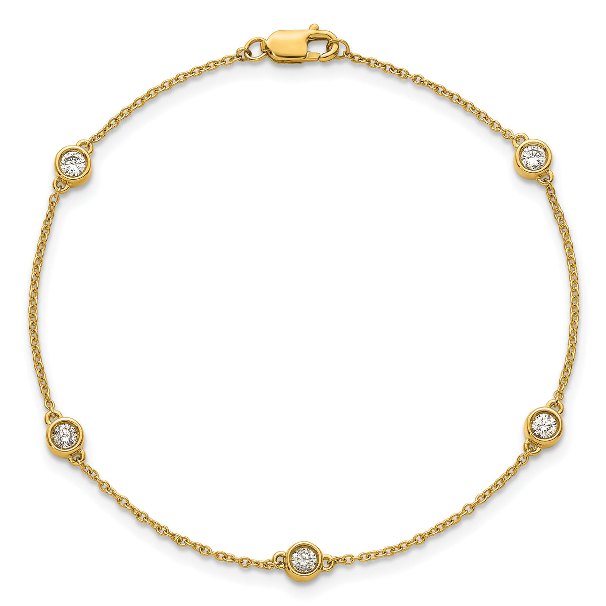 14k Diamond Station Cable Bracelet-PM1015-030-YA-7