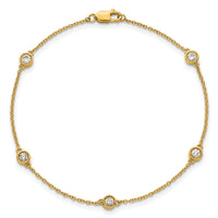 14k Diamond Station Cable Bracelet-PM1015-030-YA-7