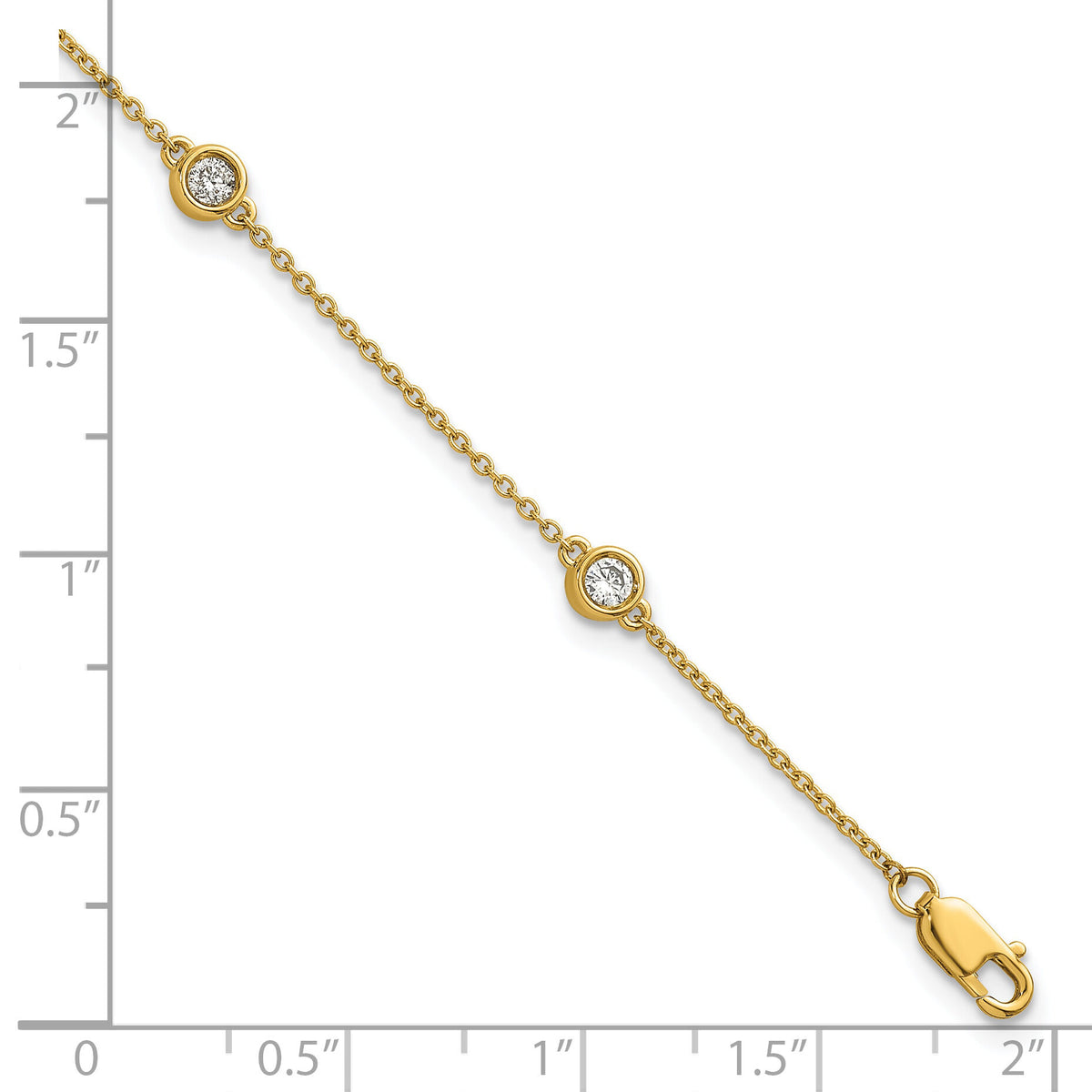 14k Diamond Station Cable Bracelet-PM1015-030-YA-7