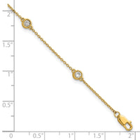 14k Diamond Station Cable Bracelet-PM1015-030-YA-7