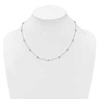 14k White Gold Diamond Station Cable Necklace-PM1015-088-WA-18