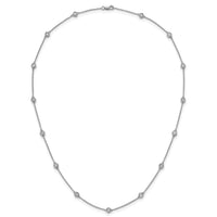 14k White Gold Diamond Station Cable Necklace-PM1015-088-WA-18