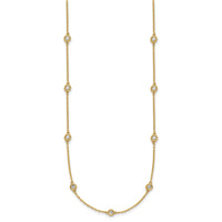 14k Diamond Station Cable Necklace-PM1015-088-YA-18