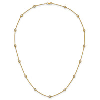 14k Diamond Station Cable Necklace-PM1015-088-YA-18