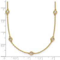 14k Diamond Station Cable Necklace-PM1015-088-YA-18