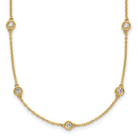 14k Diamond Station Cable Necklace-PM1015-095-YA-20