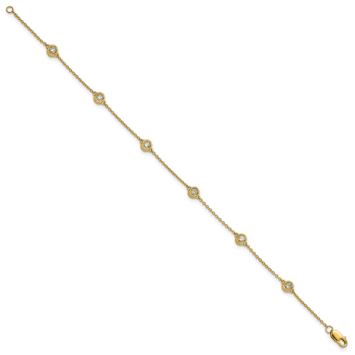 14k Diamond Station Cable Bracelet-PM1016-035-YA-7