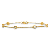 14k Diamond Station Cable Bracelet-PM1016-035-YA-7