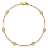 14k Diamond Station Cable Bracelet-PM1016-035-YA-7