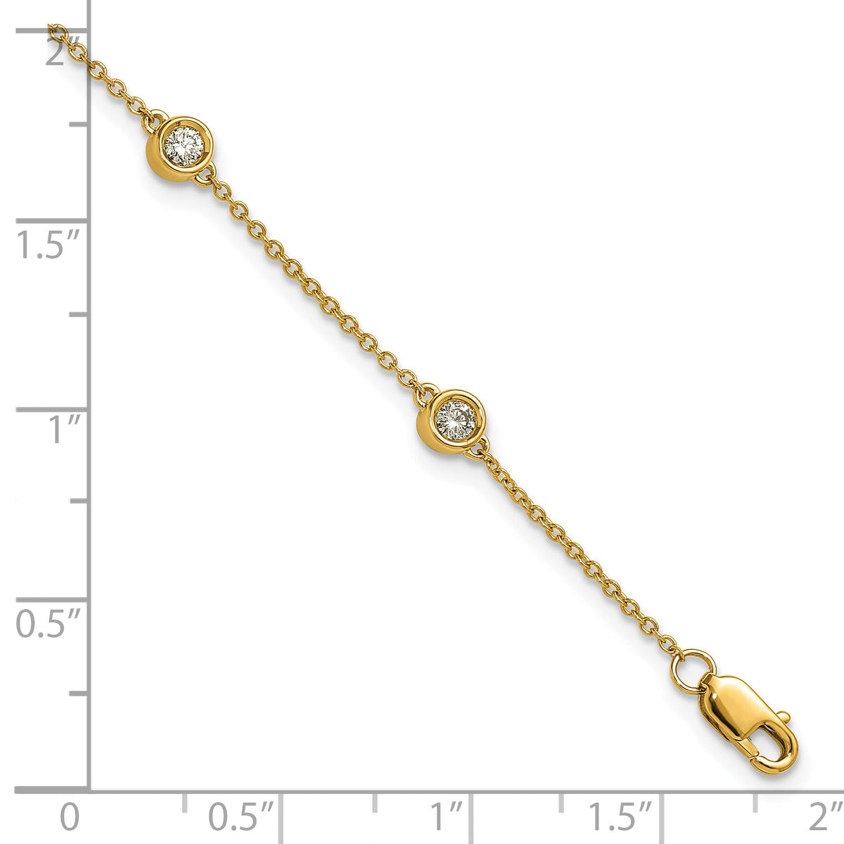 14k Diamond Station Cable Bracelet-PM1016-035-YA-7