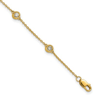 14k Diamond Station Cable Bracelet-PM1016-035-YA-7