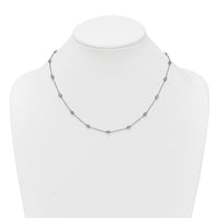 14k White Gold Diamond Station Cable Necklace-PM1016-100-WA-18