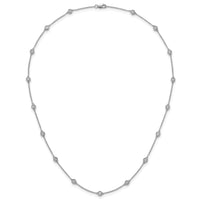 14k White Gold Diamond Station Cable Necklace-PM1016-100-WA-18