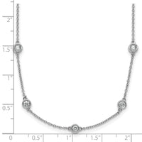 14k White Gold Diamond Station Cable Necklace-PM1016-100-WA-18