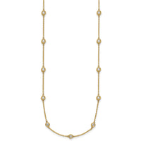 14k Diamond Station Cable Necklace-PM1016-120-YA-20