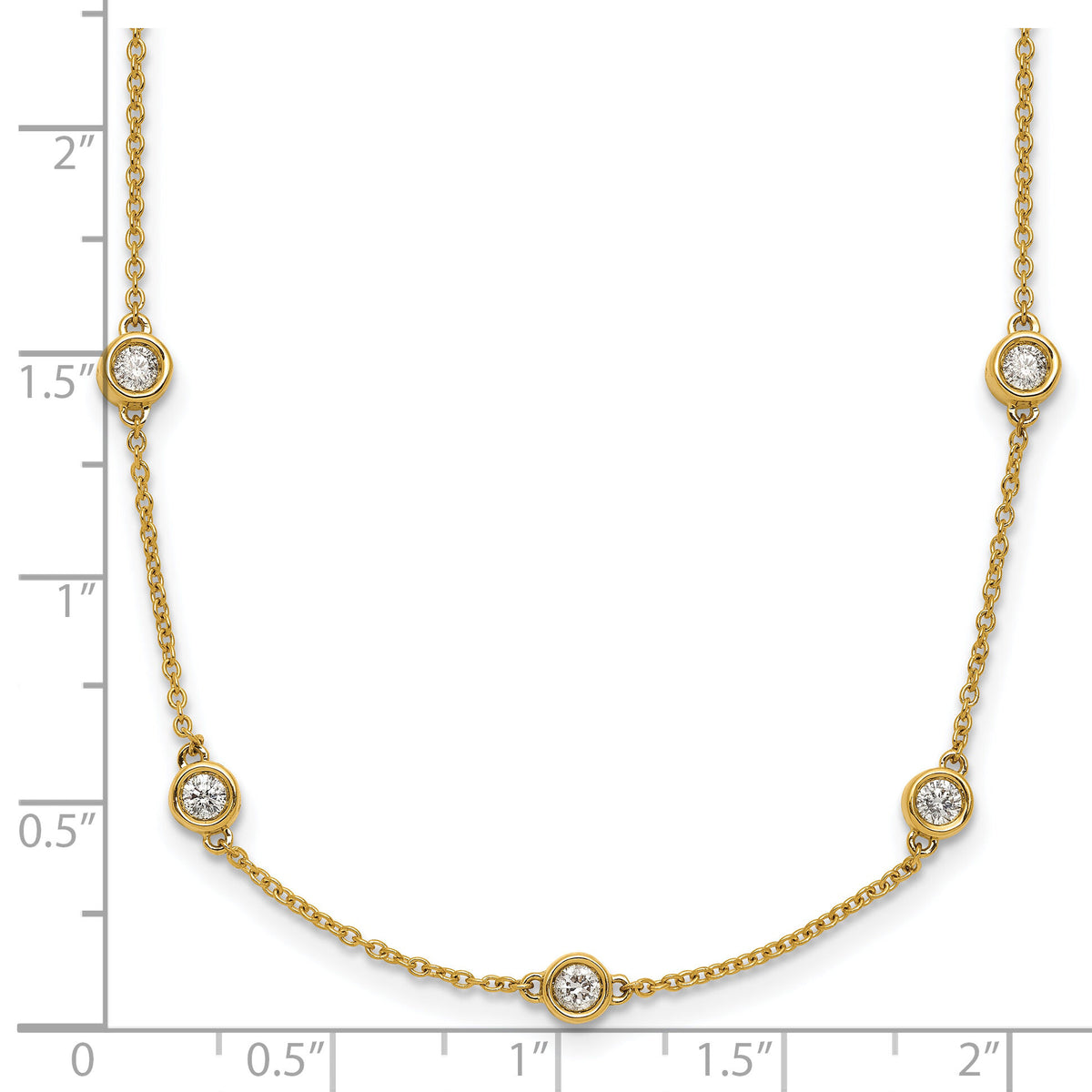 14k Diamond Station Cable Necklace-PM1016-094-YA-16