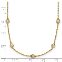 14k Diamond Station Cable Necklace-PM1016-120-YA-20