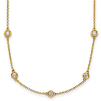 14k Diamond Station Cable Necklace-PM1016-094-YA-16