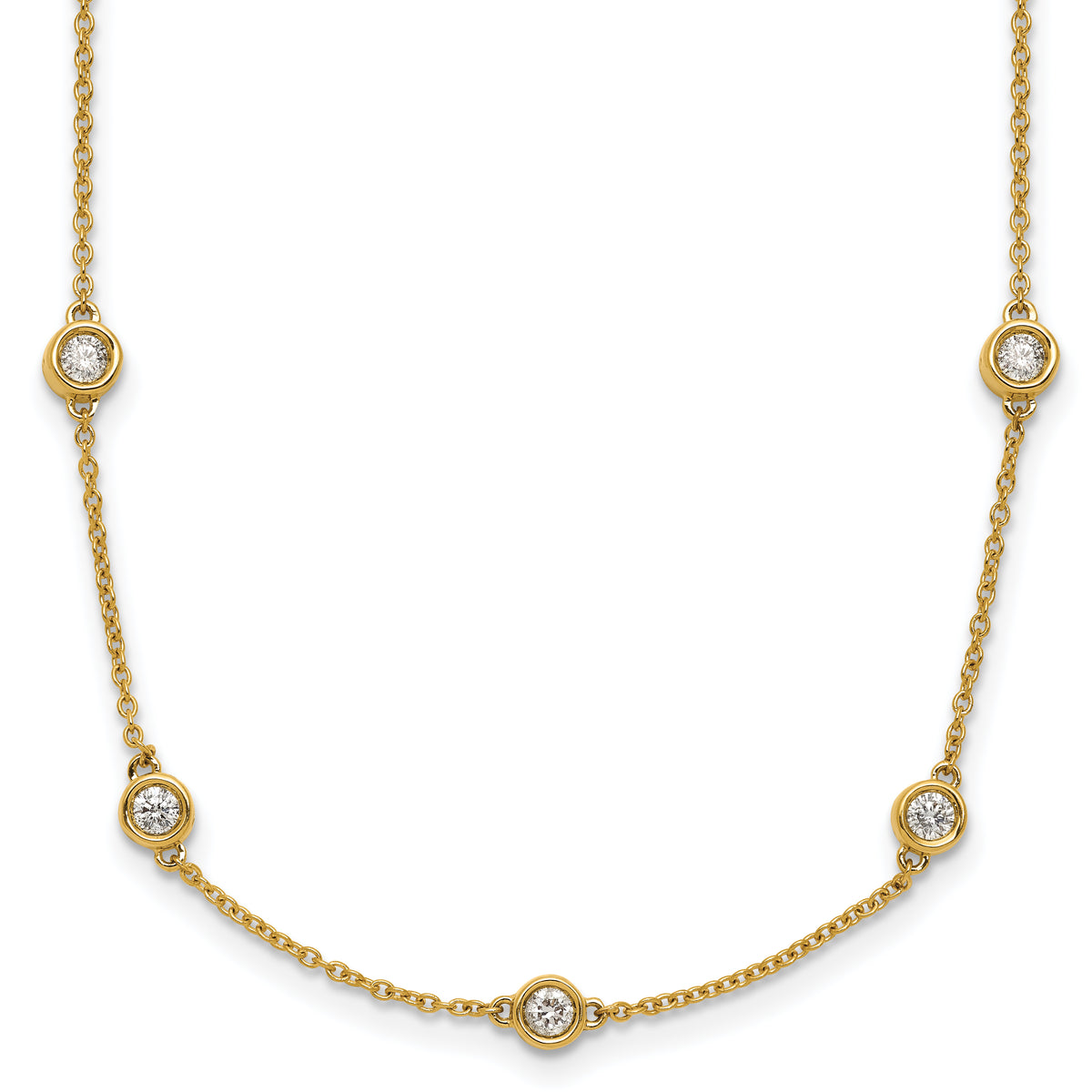 14k Diamond Station Cable Necklace-PM1016-120-YA-20