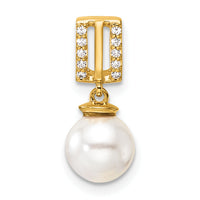 14K Polished Diamond and Pearl Chain Slide-PM10175-005-YAA