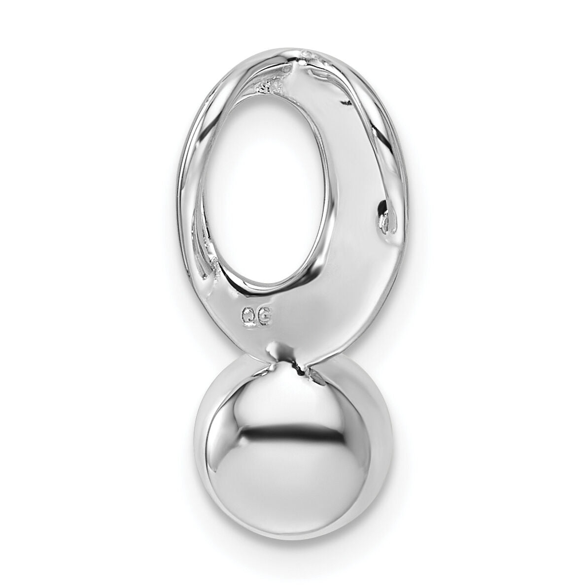 14K White Gold Polished Diamond and Pearl Chain Slide-PM10179-008-WAA