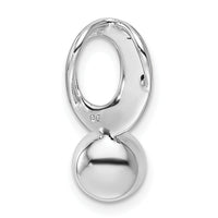 14K White Gold Polished Diamond and Pearl Chain Slide-PM10179-008-WAA