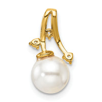 14K Polished Diamond and Pearl Chain Slide-PM10187-007-YAA