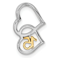 14K Two-tone Polished Diamond Quinceanera Double Heart Chain Slide-PM10198-009-WYAA