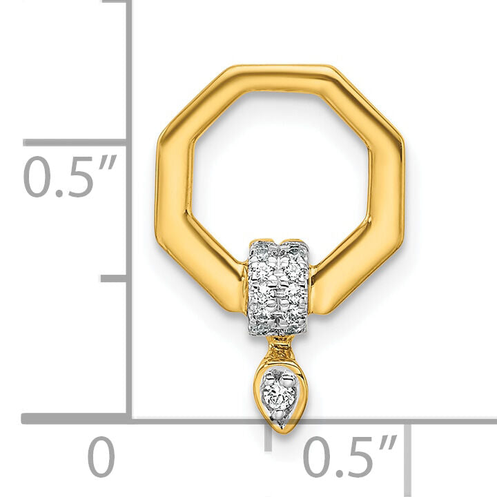 14K Polished Diamond Octagon Chain Slide-PM10202-007-YAA