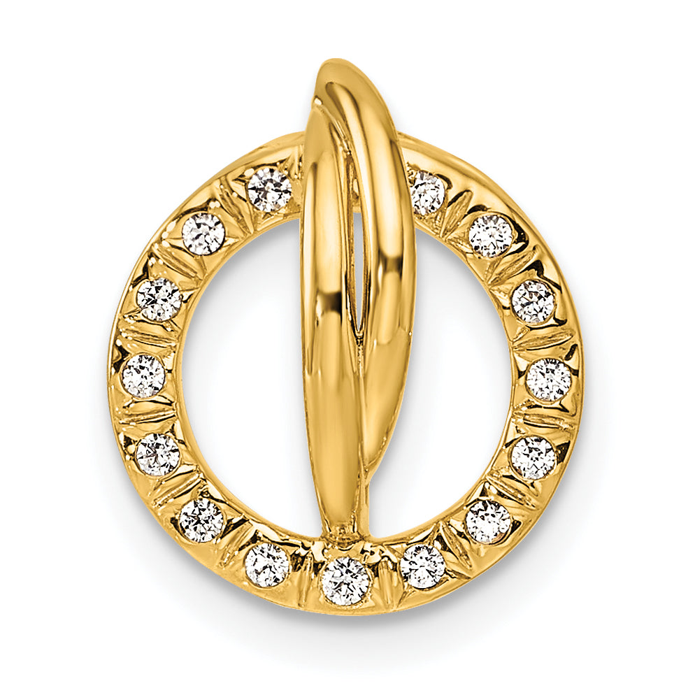 14K Polished Diamond Open Circle Chain Slide-PM10205-009-YAA