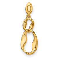 14K Polished Diamond Wavy Oval Dangle Pendant-PM10206-005-YAA