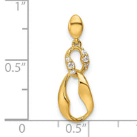 14K Polished Diamond Wavy Oval Dangle Pendant-PM10206-005-YAA