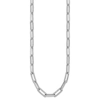 14k White Gold Polished Diamond Paperclip Link 18in Necklace-PM10272-375-WAA