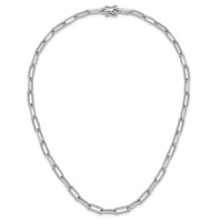 14k White Gold Polished Diamond Paperclip Link 18in Necklace-PM10272-375-WAA