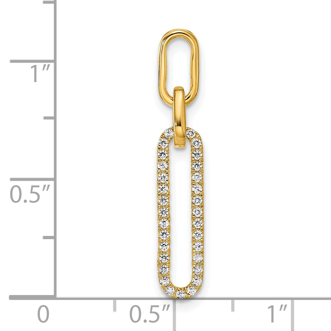 14K Polished Diamond Paperclip Link Pendant-PM10274-016-YAA