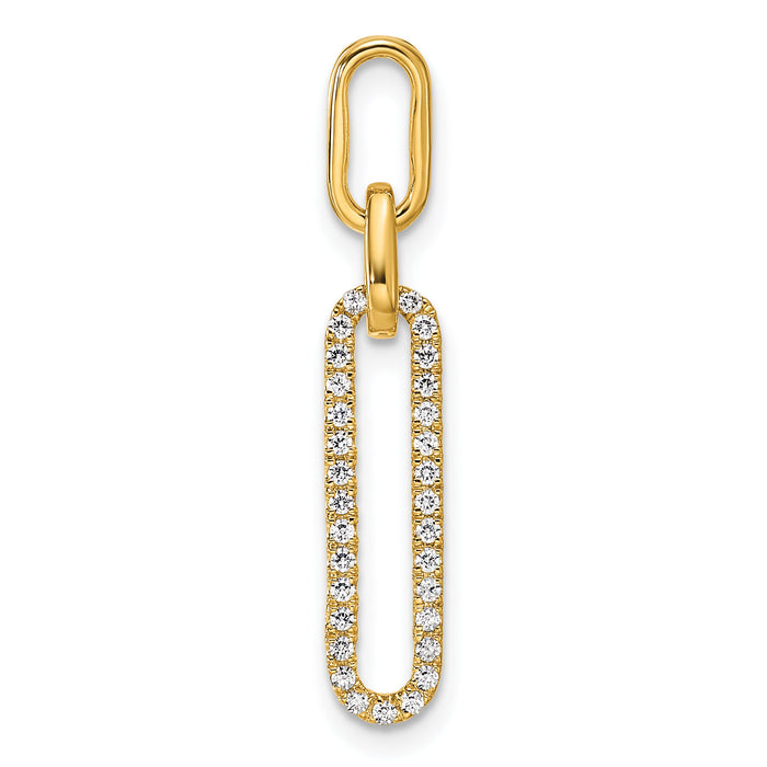 14K Polished Diamond Paperclip Link Pendant-PM10274-016-YAA