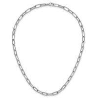 14K White Gold Polished/Twisted Diamond Paper Clip Link Necklace-PM10281-145-WAA