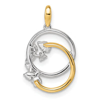 14K Two-tone Polished Diamond Intertwined Circles Pendant-PM10361-020-WYAA