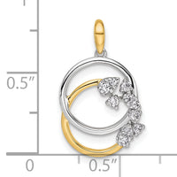 14K Two-tone Polished Diamond Intertwined Circles Pendant-PM10361-020-WYAA