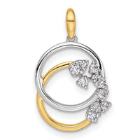 14K Two-tone Polished Diamond Intertwined Circles Pendant-PM10361-020-WYAA