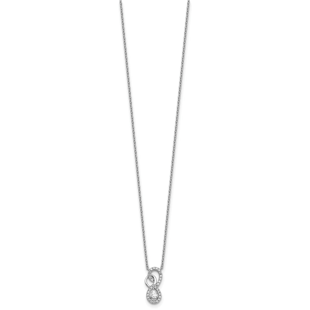 14K White Gold Polished Diamond Infinity Necklace-PM10508-025-WAA