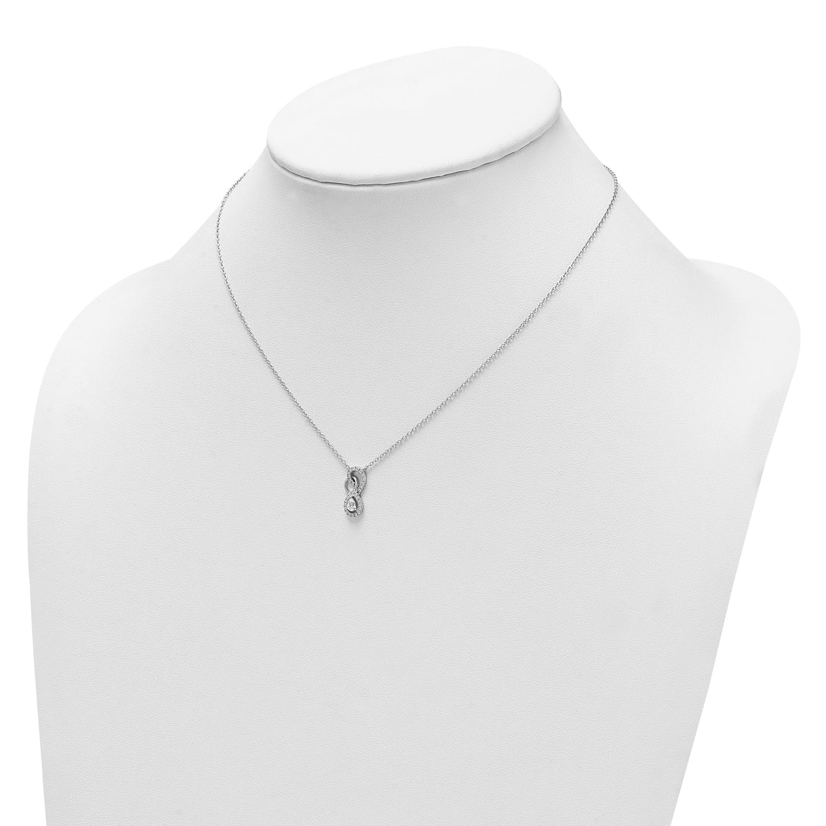 14K White Gold Polished Diamond Infinity Necklace-PM10508-025-WAA