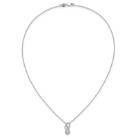 14K White Gold Polished Diamond Infinity Necklace-PM10508-025-WAA