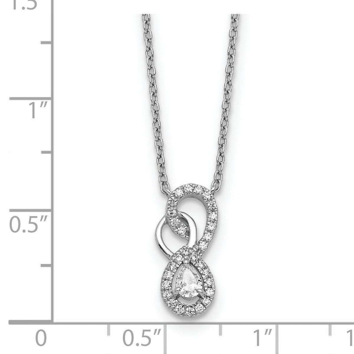 14K White Gold Polished Diamond Infinity Necklace-PM10508-025-WAA