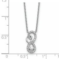 14K White Gold Polished Diamond Infinity Necklace-PM10508-025-WAA
