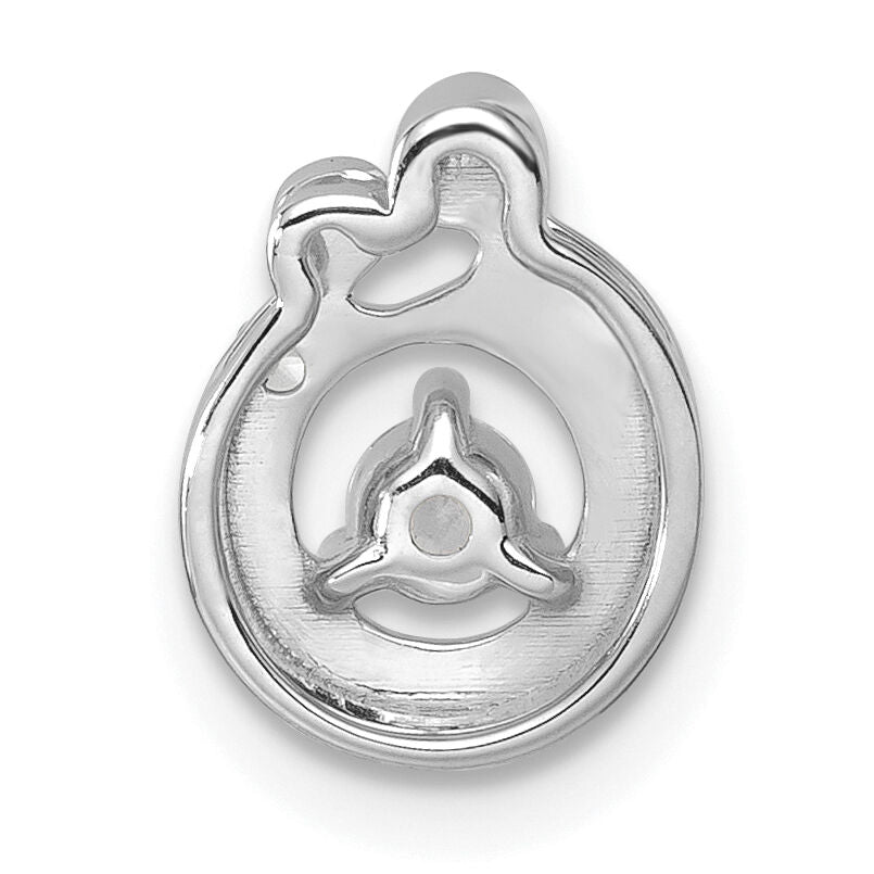 14k WG  1 Birthstone and Dia Mother/Child Chain Slide Semi-mount-PM10728/1W