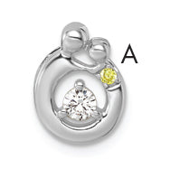 14k WG  1 Birthstone and Dia Mother/Child Chain Slide Semi-mount-PM10728/1W